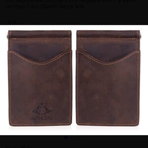 Dark Brown Leather Money Clip